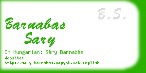barnabas sary business card