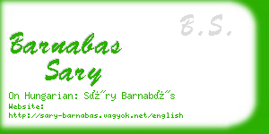 barnabas sary business card